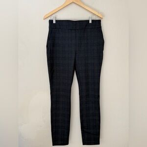 Dalia Pull On Trouser Pants Plaid Career Work Office Stretch Elastic Waist M